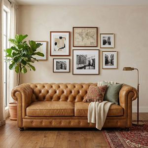 Modern Leather Upholstered 2 Seater <b>Sofa</b> Made in Vietnam with High Density <b>Foam</b> Cushions Eco Friendly Design for Living Room - Product Image 1