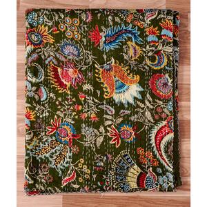 Colcha Kantha hecha a mano 100% algodón, hermosa con estampado floral indio y paisley, para decoración del hogar y uso doméstico. - Product Image 6