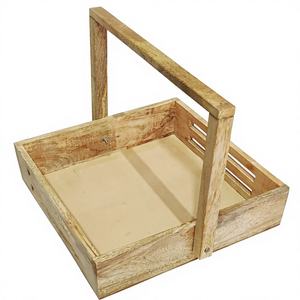 ลังเก็บเครื่องดื่มไม้สีธรรมชาติสไตล์วินเทจใหม่ พับได้ เป็นมิตรกับสิ่งแวดล้อม แข็งแรง ทนทาน สำหรับใช้ในครัว ขายส่งเพื่อการส่งเสริมการขาย - Product Image 1