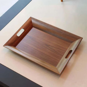 Plateau décoratif rectangulaire en bois Lavie Creations, design Art Déco, poignée artisanale, taille personnalisée, plateau à fruits en bois naturel fait main - Product Image 1