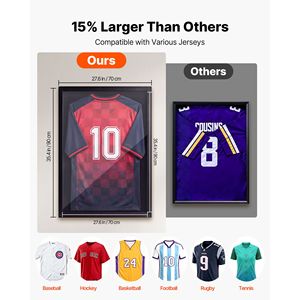 Vitrina de Madera con Cerradura para Exhibición de Camisetas Deportivas, 35.4 x 27.6 x 1.5 Pulgadas, MDF, Panel de PC con 98% de Protección UV - Product Image 4