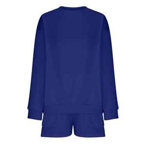 OEM Custom Sport Sweatshirt <b>Shorts</b> <b>Women's</b> <b>Long</b> Sleeve Crew Neck Solid Breathable Spandex/Polyester Premium Quality Sweatshirt - Product Image 4