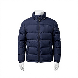 ZAINI Premium 500gsm Polyester Puffer <b>Jacket</b> Navy <b>Quilted</b> Panel Design Hooded Camouflage <b>Pattern</b> Waterproof Windproof Winter - Product Image 1