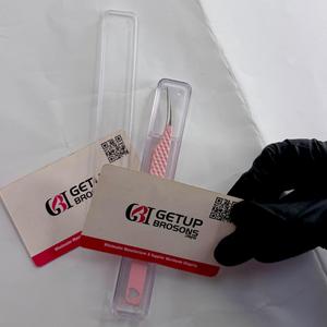 แหนบต่อขนตา GETUP BROSONS IMPEX สแตนเลสสตีล ทนทาน สีชมพูเคลือบผง รุ่น Dolphin ปลายเรียบ/ปลายไฟเบอร์ - Product Image 1