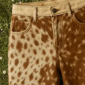 Shorts en cuir de vachette décontractés pour homme, automne-hiver, haute qualité, vintage, respirants, tendance - Product Image 4