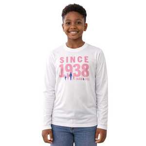 T-shirt à manches longues pour jeunes Jack and Jill, blanc, avec motif « Depuis 1938 », confortable, vêtements de sport pour enfants et adolescents - Product Image 1