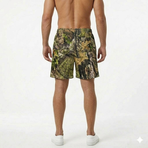 High Quality Sublimation All Print Polyester Double Layer Custom Youth Men Camo Knitted Drawstring Basketball Shorts - Product Image 3