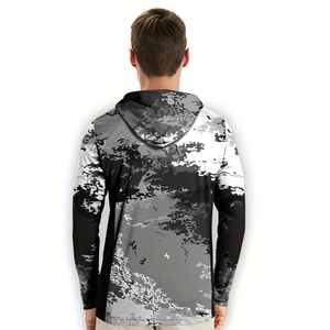 Conception de logo personnalisé, sweat-shirt de pêche pour homme avec protection solaire UV, sublimation, UPF 50, sweat-shirt de pêche à capuche avec service OEM - Product Image 3