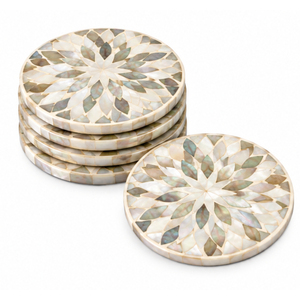 Mother of Pearl <b>Coasters</b> <b>Set</b> <b>with</b> <b>Holder</b> Luxury Starburst Shell Inlay Square Drink <b>Coasters</b> for Hotel Barware Home Decor - Product Image 5