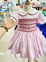 Vestido de Algodón para Niñas, Estilo Inglés, ODM OEM, Ecológico, Transpirable, Bonito, Satinado, Rosa, Sin Químicos, Hasta la Rodilla, con Vuelos