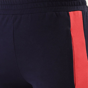 Unisex Navy Color Blocking Tracksuit Set <b>Red</b> Side Stripes Half-Zip Top Ankle-Length Pants Breathable Viscose/Polyester Quick Dry - Product Image 4