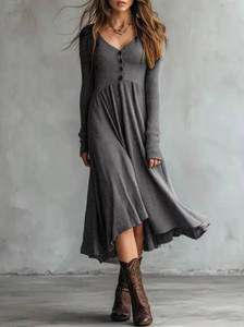 Full <b>Size</b> Ribbed Knit Button-Down Midi <b>Sweater</b> <b>Dress</b> <b>Plus</b> <b>Size</b> - Product Image 6