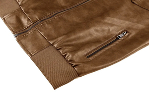 Custom Solid Bomber <b>Jacket</b> for Men One Piece Fur & Velvet Suede <b>Leather</b> Motorcycle <b>Winter</b> Outwear Coat OEM Support - Product Image 3