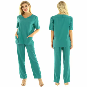 <b>Plus</b> <b>Size</b> Design Workout Female Polyester Rayon Spandex Soft Fabric Nursing <b>Scrubs</b> Suits Hospital Uniform - Product Image 2