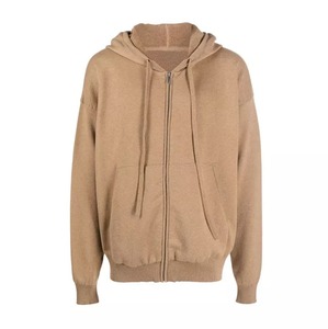 Sweat à capuche zippé en molleton de coton épais de qualité supérieure, style décontracté hivernal, couleur unie, broderie personnalisée, écologique - Product Image 1