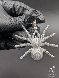 Colgante de Moissanita con Diseño de Araña Estilo Hiphop, Chapado en Oro Rosa y Tono Plateado, con Incrustaciones de Diamantes de Imitación en Forma de Cubo de Hielo, Regalo de Joyería - Product Image 1