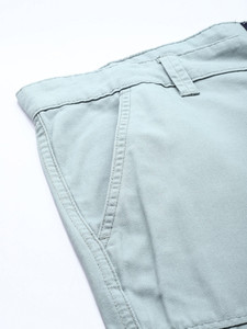 Pantalon cargo en toile bleu clair pour homme, taille élastique, plusieurs poches, pantalon décontracté pour l'été, coupe droite, respirant, poids moyen - Product Image 5