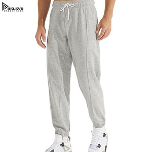 Jogging amples à jambe droite pour hommes – Pantalon de survêtement 100 % coton molletonné avec personnalisation de la marque - Product Image 1