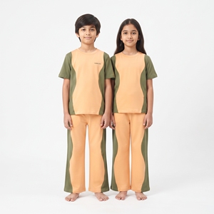 ชุดวอร์มเด็กแบบ unisex ลายโค้งด้านข้าง สองสี สำหรับเด็กชายและเด็กหญิง ชุดลำลอง ชุดกีฬา ชุดเข้าชุด ขายส่งเสื้อผ้า - Product Image 5