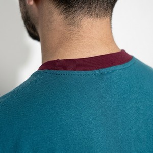 Camiseta de Hombre con Cuello Redondo y Manga Corta en Color Verde Azulado con Detalles en Contraste, Estilo Casual, Tejido Suave y Cómodo para el Verano, Moda Urbana - Product Image 5