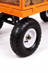 Chariot de jardin en métal de 1000 lb, chariot robuste avec côtés en treillis métallique amovibles 180 °   Poignée rotative avec roues de 10 pouces ODGGAR026 - Product Image 5