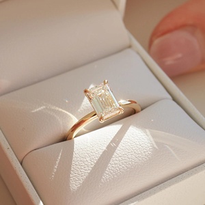 1.53 Ct Emerald Cut Moissanite Engagement <b>Ring</b>, Emerald Cut <b>Ring</b>, Moissanite Engagement <b>Ring</b>, <b>Solitaire</b> Emerald Cut <b>Ring</b> - Product Image 4