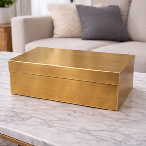 Caja de Almacenamiento de Zapatos de Latón Decorativa Ecológica de Primera Calidad, Impermeable, Estilo Moderno, Organizador de Lujo Hecho a Mano, Estuche Metálico - Product Image 1