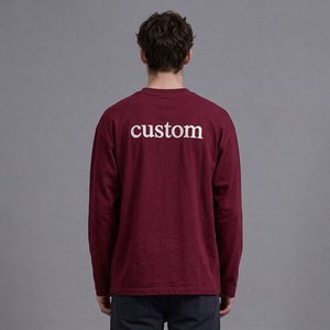 Men's Minimalist White Long Sleeve Tee 100% Cotton O Neck Straight Fit Classic Casual Basic <b>Shirt</b> Wholesale Apparel Supplier - Product Image 2