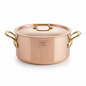 Olla de Cobre Sólido Profunda con Tapa y Asas de Latón Resistentes, para Buffet, Restaurante, Hogar y Hotel - Product Image 1