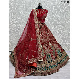 Fabzone Indian Bridal Velvet Collections Vestidos de novia con Zarkhan Work para novias - Product Image 6