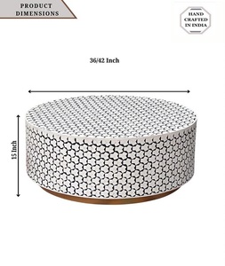 Table basse hexagonale moderne de luxe avec incrustations en os et motif chevron, mobilier de salon, vente chaude, par f s i - Product Image 1
