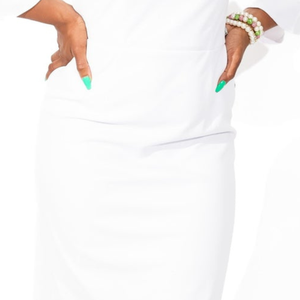 <b>White</b> Bell Sleeve <b>Dress</b> <b>for</b> <b>Women</b> Elegant Flared Cuff <b>Long</b> Sleeve Casual Party Outfit Stylish Feminine Fashion Custom Design - Product Image 4