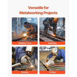 Tubo doppio per saldatura e brasatura ossiacetilenica da 1/4 di pollice x 15 piedi con raccordo B F da 9/16"-18, alimentazione ossiacetilene 300 PSI Grado T - Product Image 2