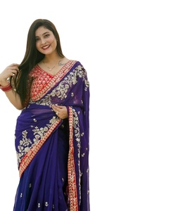 New Designer Silk Georgette Embroidery Work with Jeri Work Women's Formal Party Saree Collection - Product Image 1