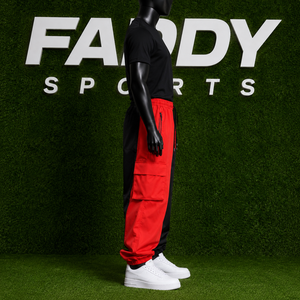 Pantalon de ski cargo imperméable bicolore rouge et noir pour homme, coupe ample, isolé, style streetwear et jogging - Product Image 2