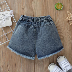 Pantalones para Niñas, Color Sólido, Elásticos, con Botones, Cierre de Cremallera, Bolsillos, Bonitos, Ropa de Verano, Shorts de Mezclilla para Niños - Product Image 6