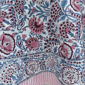 Indian Vintage Red Floral Tablecloth Cotton <b>Table</b> <b>Cover</b> with Napkins Placemats Runner Block Print Dining Decor Boho Home Gift - Product Image 3