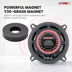 Kit audio voiture 5 en 1 : 4 haut-parleurs coaxiaux 5 pouces pour portières, 2 voies, 350W, 4 Ohms, 12V, avec tweeters à dôme et woofer de remplacement - Product Image 6