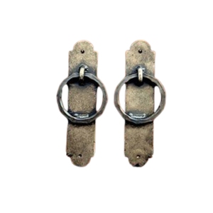 En gros, sonnette de porte en fer forgé artisanal, anneau de tirage en métal noir martelé vintage pour portail extérieur et porte d'entrée - Product Image 4