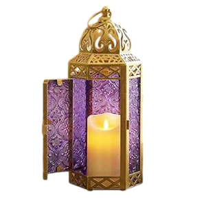 Antique Black Decorative Moroccan Glass Metal <b>Candle</b> <b>Lantern</b> For Indoor Outdoor Wedding Vintage Style Hanging <b>Lantern</b> Home Decor - Product Image 5