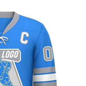 Vêtements de sport en gros, maillot de hockey sur glace pour hommes, personnalisez votre propre logo imprimé, nom de l'équipe personnalisé, antibactérien, séchage rapide - Product Image 4