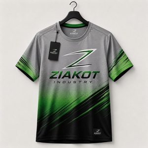 เสื้อยืด ZIAKOT รุ่นใหม่ ออกแบบใหม่สำหรับผู้ชาย สีดำ-เขียว-แดง สำหรับการแสดงออกทางกีฬา - Product Image 4