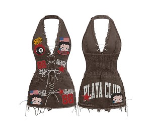 2026 TAHAD European and American Popular Printed Jumpsuit Fashionable and <b>Sexy</b> Letter Jumpsuit Women's Clothing - Product Image 6