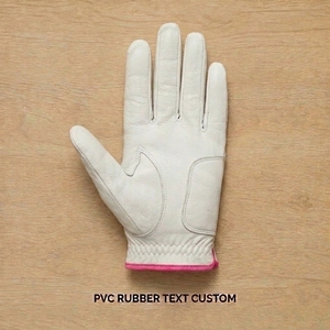 Custom OEM Cabretta Leather Golf <b>Glove</b> with <b>PVC</b> Rubber Logo Patch Breathable Soft Grip Hook Loop Closure Left Right Hand - Product Image 3