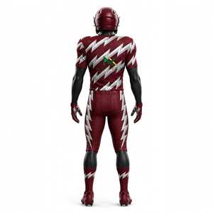 Uniforme de Fútbol Americano NEXTEX para Hombre, Manga Corta, Diseño de Rayo, Color Granate, Sublimado - Product Image 2