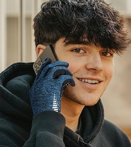 High Quality Sheepskin Leather Full-Finger Thermal <b>Gloves</b> Custom Winter Insulated Fleece Lining <b>Touchscreen</b> Cycling Outdoor - Product Image 5