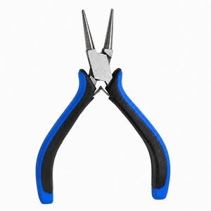 Pince à sertir conique pour baguettes, en acier inoxydable, outil de pose de bijoux pour bricolage et réparation, poignées bleues et noires - Product Image 1