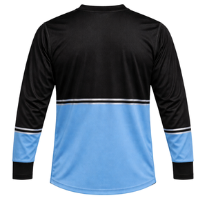 Camiseta de Paintball Azul Cielo con Contraste Negro, Sublimación de 2 Tonos, Malla Transpirable, Antibacteriana, Absorbe la Humedad, Ropa de Equipo - Product Image 3