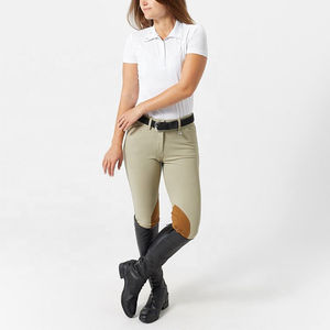 Nueva Colección de Ropa Ecuestre Personalizada para Mujer, Transpirable, Ligera, Manga Larga, Polo Blanco Sólido para Montar a Caballo - Product Image 4