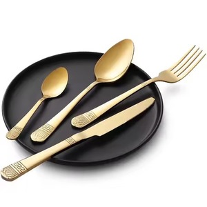 Stylish Dining <b>Table</b> Metal Cutlery Set Stainless Steel <b>Spoon</b> Fork Knife Flatware Set Premium Kitchen Finish - Product Image 5